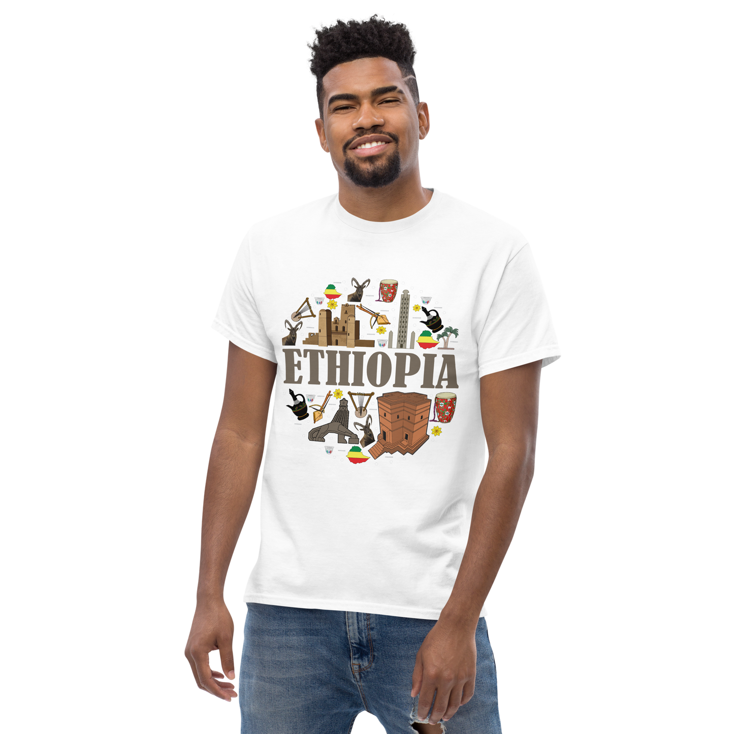 Circle Shaped Ethiopian Art T shirt Unisex