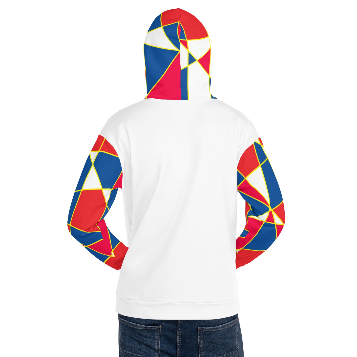 Ethiopian cross red & blue all over print unisex hoodie