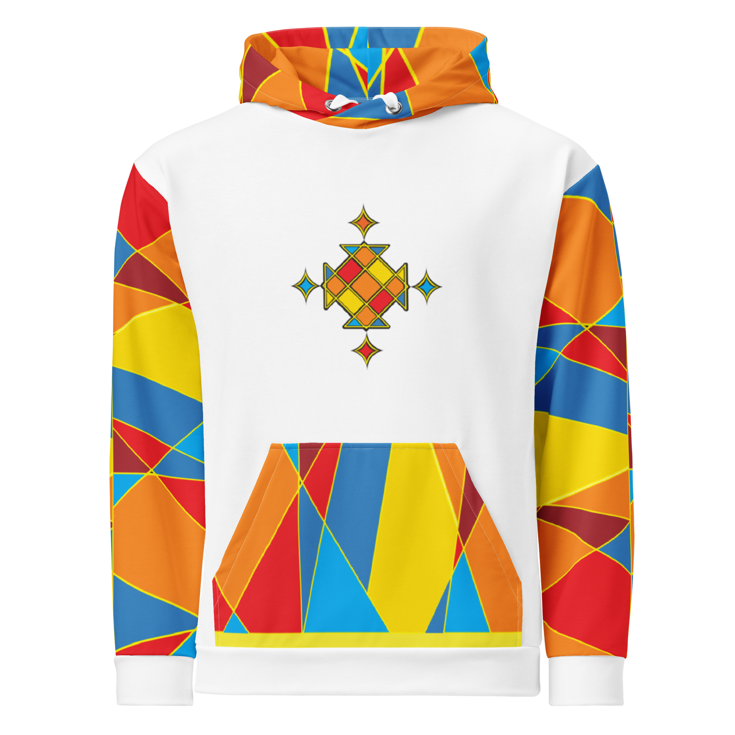 Ethiopian cross rainbow color all over print unisex hoodie