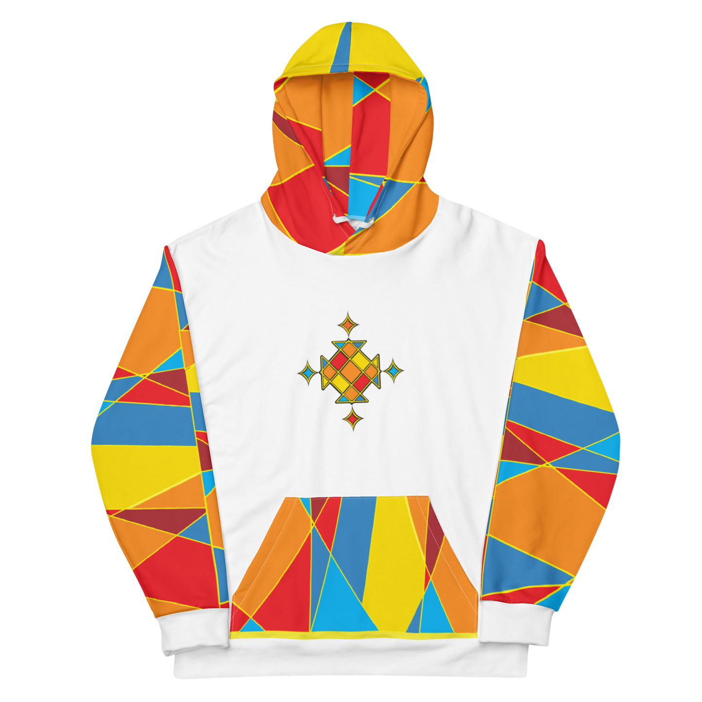 Ethiopian cross rainbow color all over print unisex hoodie