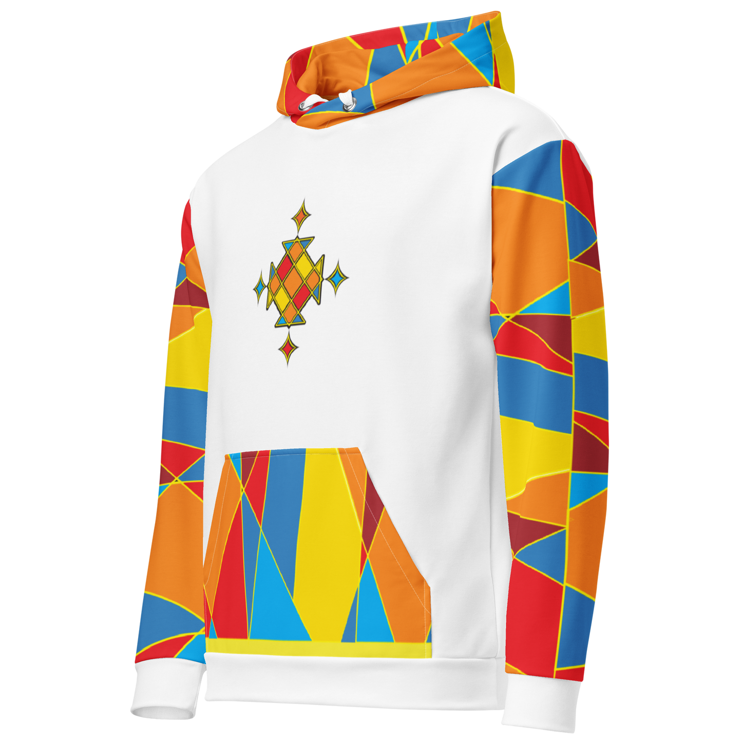 Ethiopian cross rainbow color all over print unisex hoodie