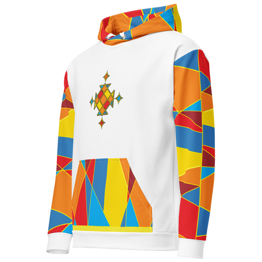 Ethiopian cross rainbow color all over print unisex hoodie