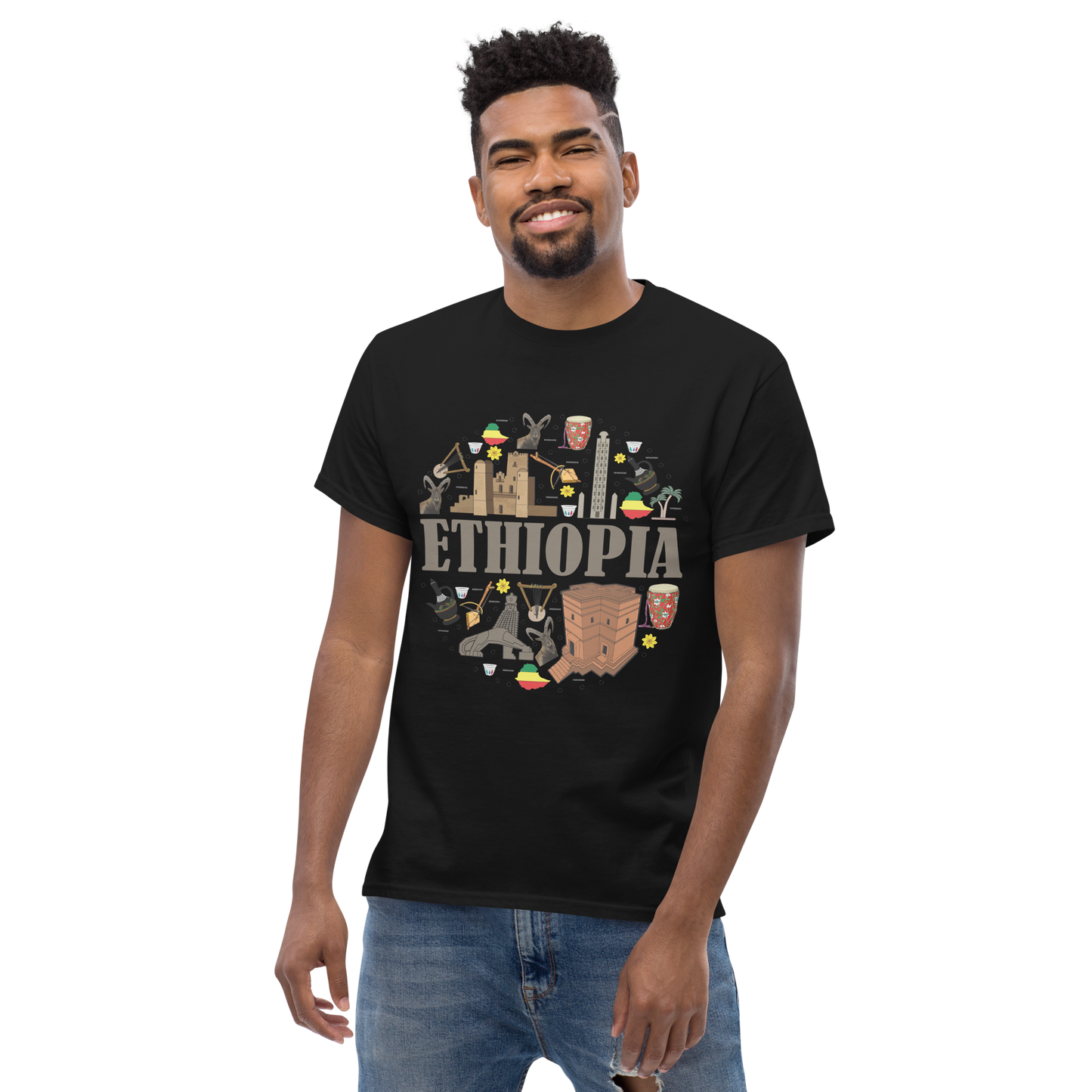 Circle Shaped  Ethiopian Art T shirt Unisex