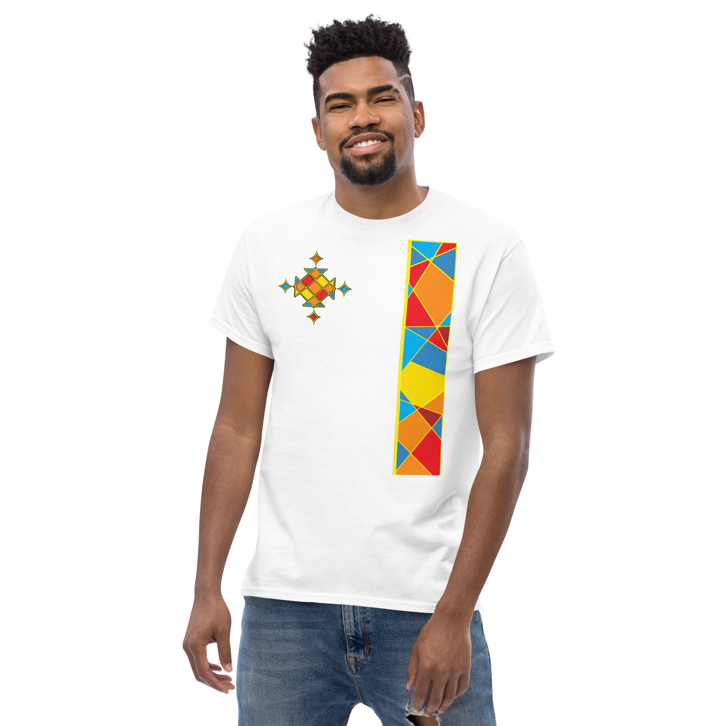 Ethiopian Cross Rainbow Color T shirt Unisex