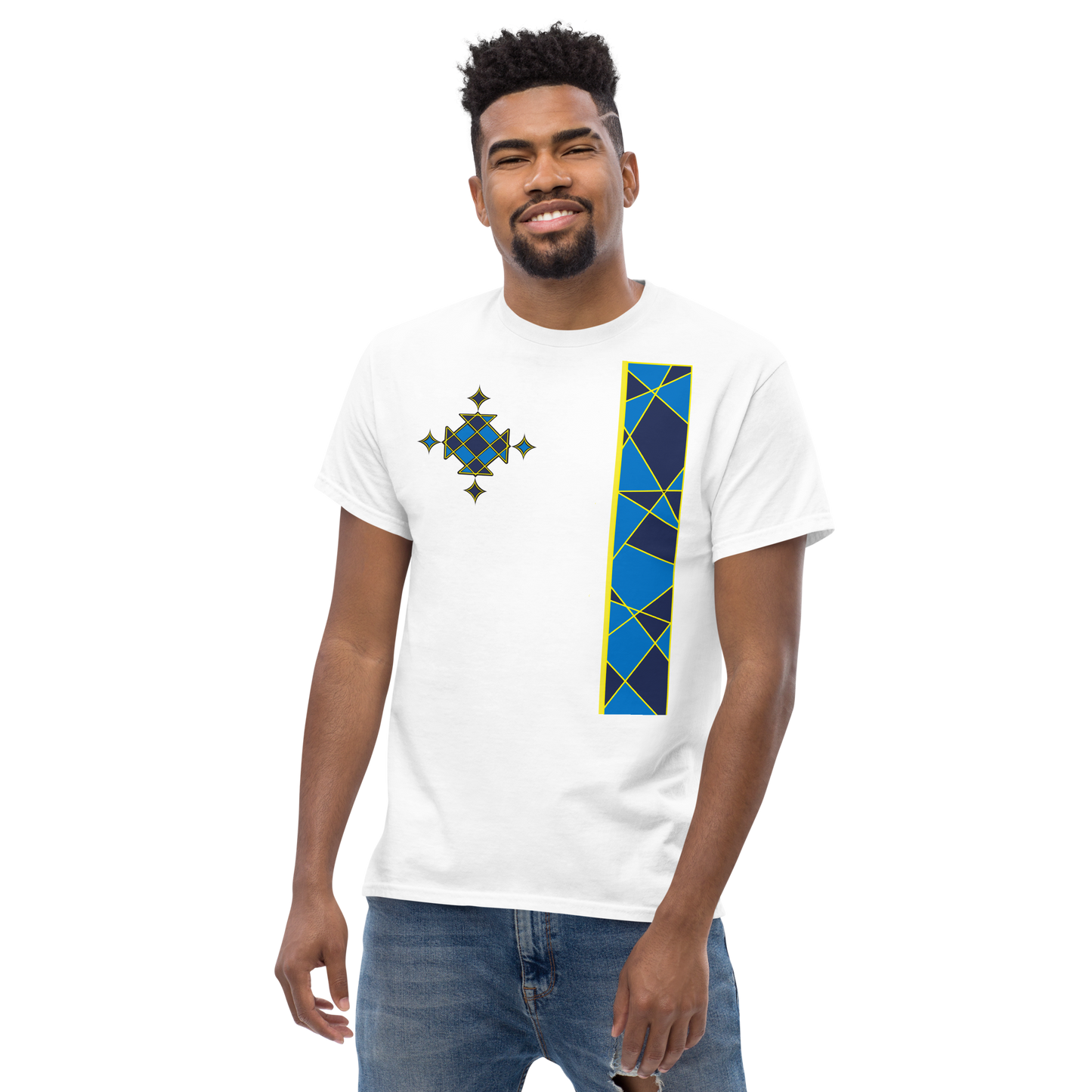 Ethiopian Cross blue T shirt Unisex