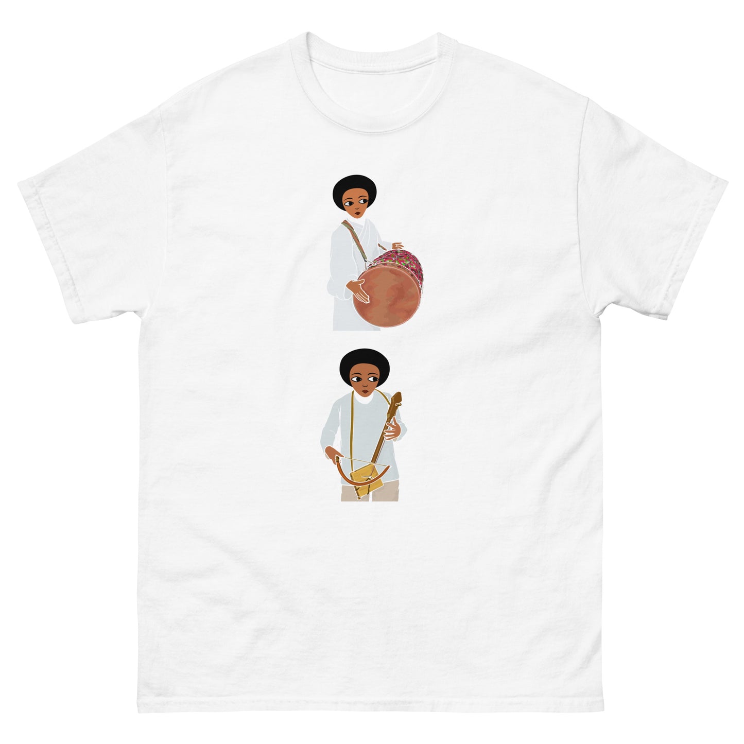 Ethiopian Instruments T shirt Kebero and Masenqo Unisex