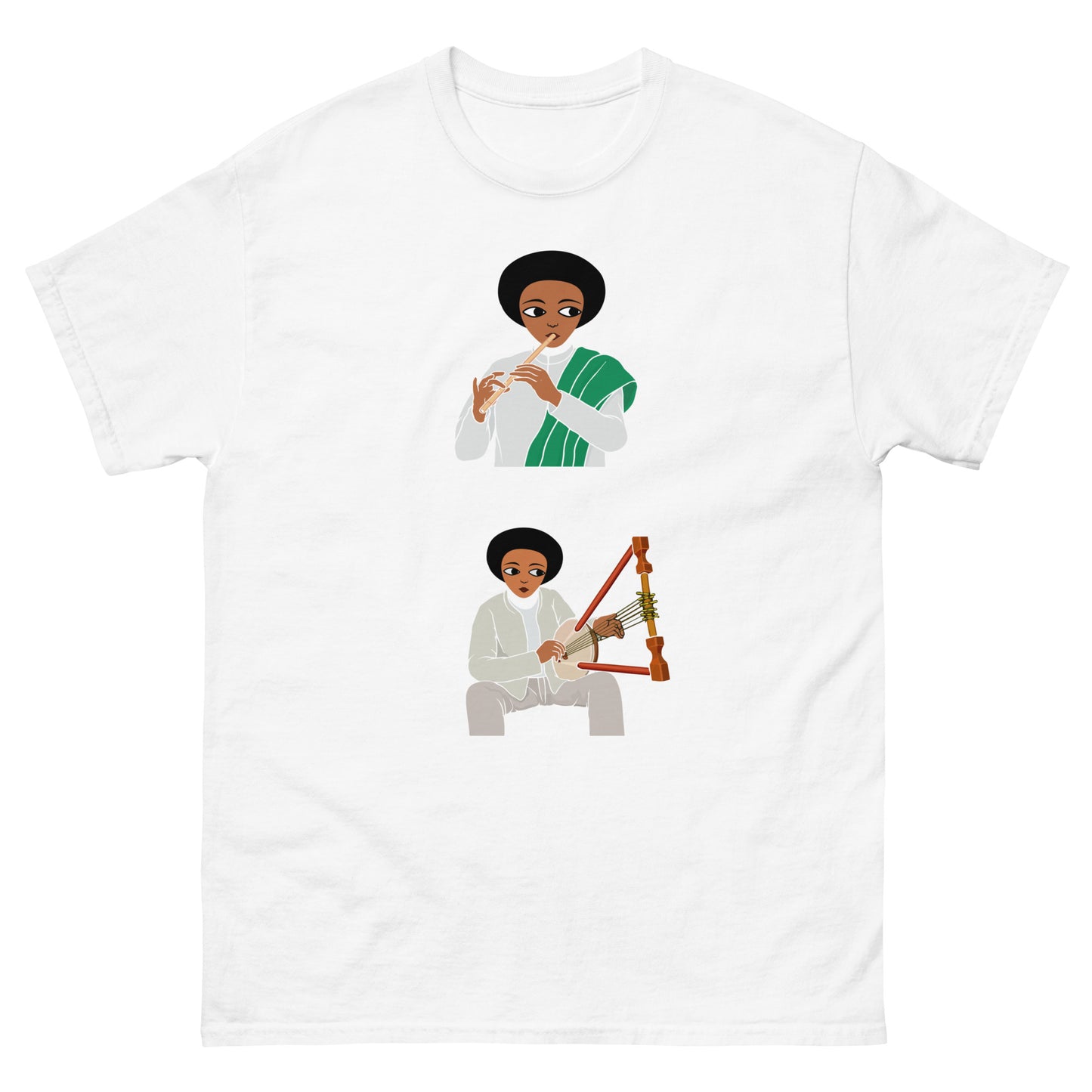 Ethiopian Instruments T shirt Washint and Krar Unisex