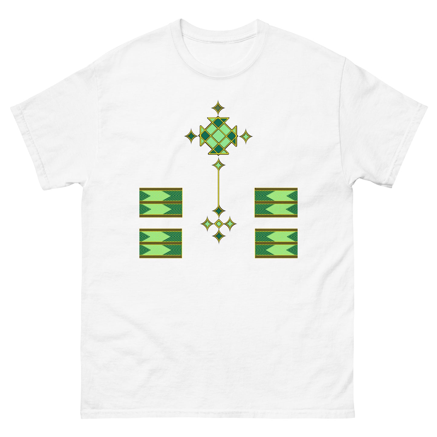 Ethiopian Cross Art Green Unisex