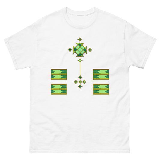 Ethiopian Cross Art Green Unisex