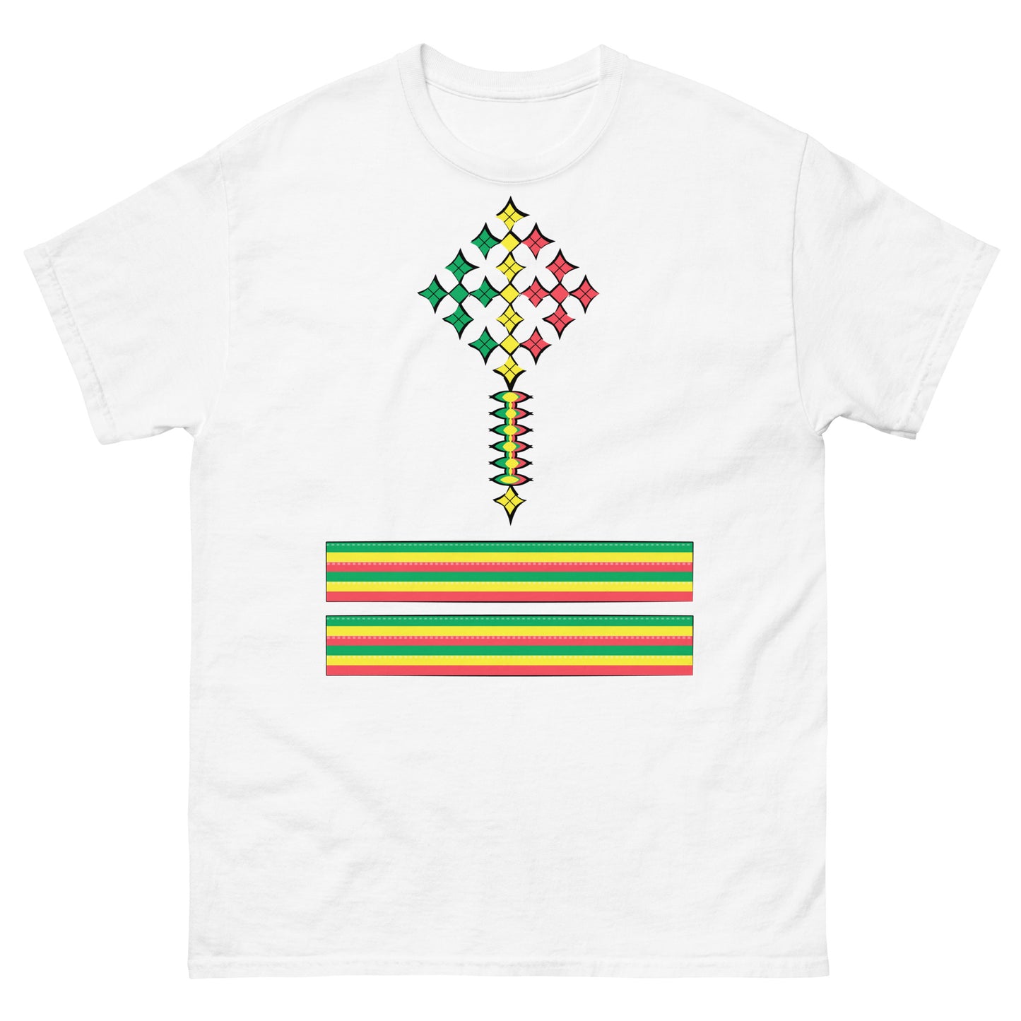 Ethiopian Flag and Ethiopian Cross Unisex T shirt