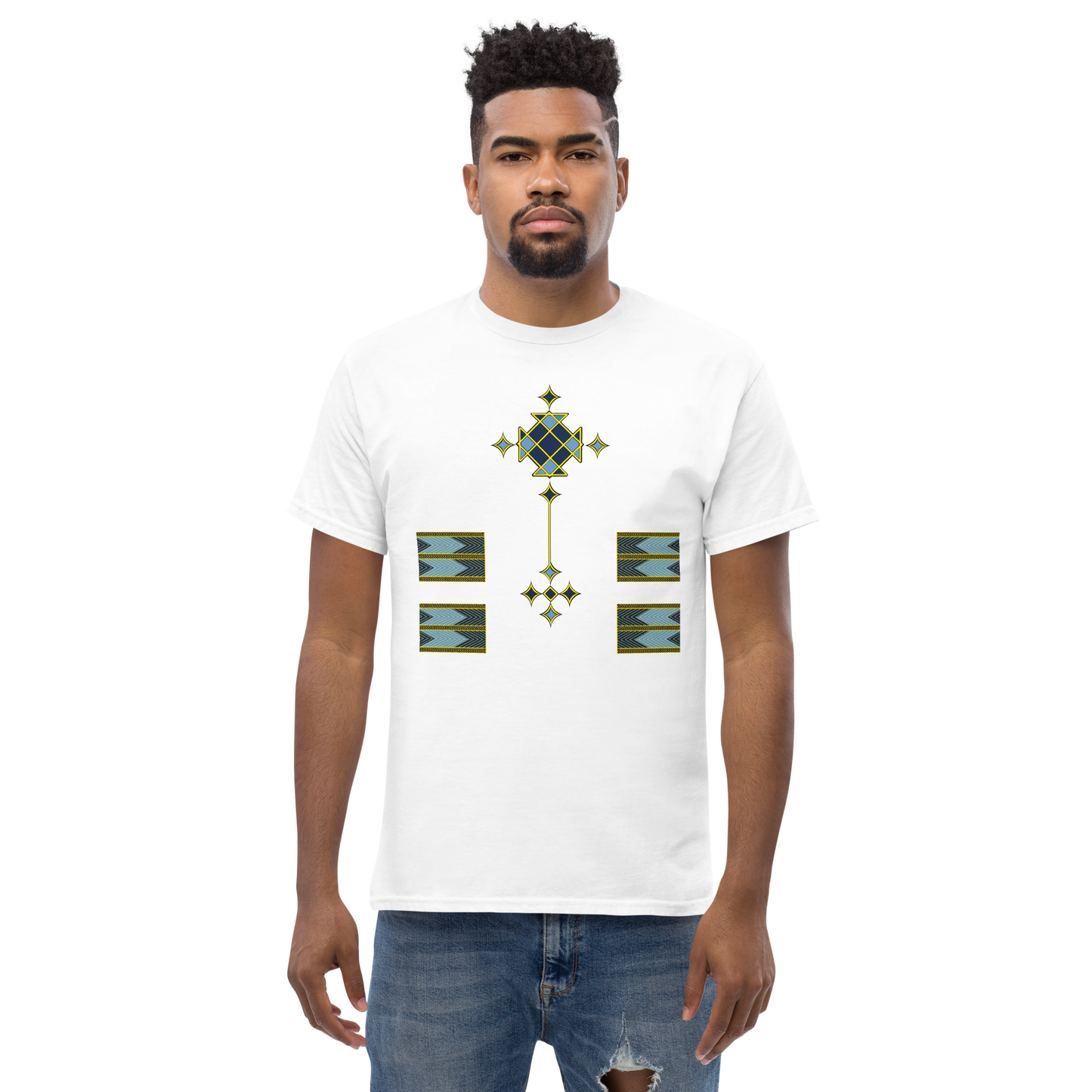 Ethiopian Cross Art Blue Unisex