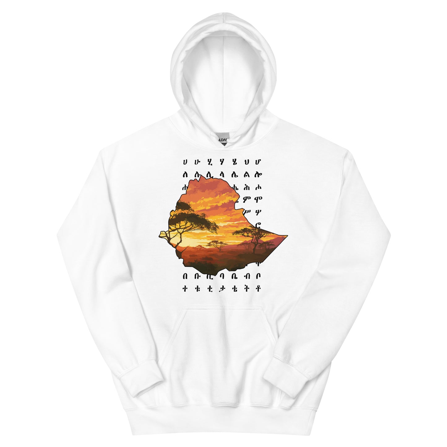 Ethiopian Map and Letters Unisex Hoodie