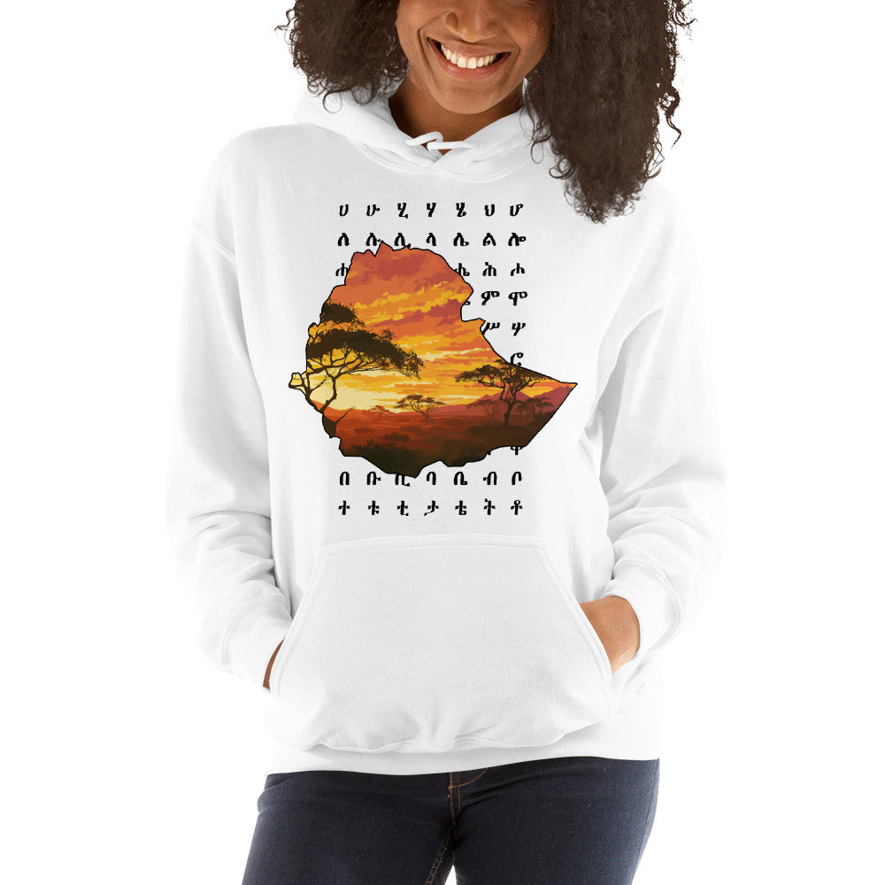 Ethiopian Map and Letters Unisex Hoodie